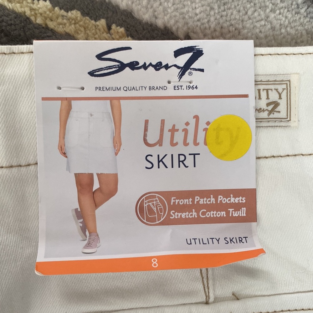Seven7 White Denim Pocket Mini Skirt - Picture 6 of 6